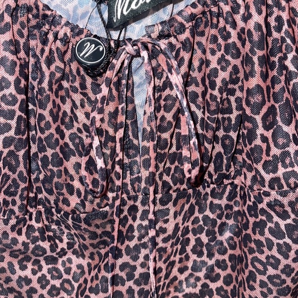 Motel Rocks Leopard Mesh Top - Picture 4 of 4